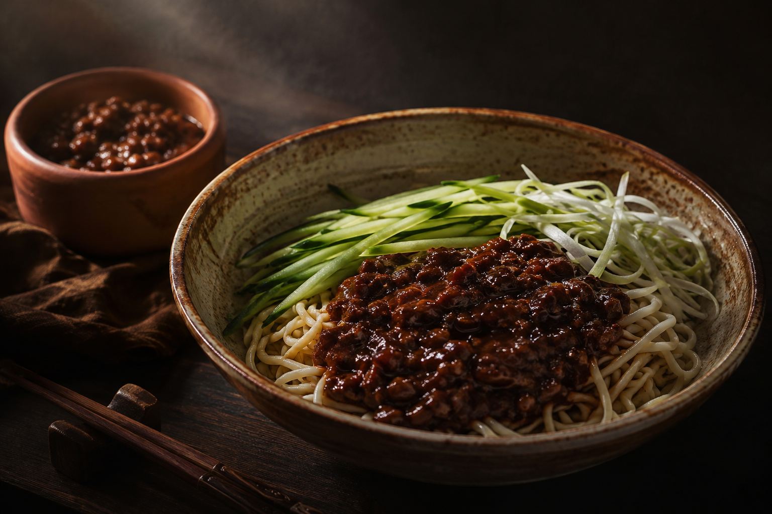 牛肉炸酱怎么做才不柴不腻:四酱配比与一小时推酱法