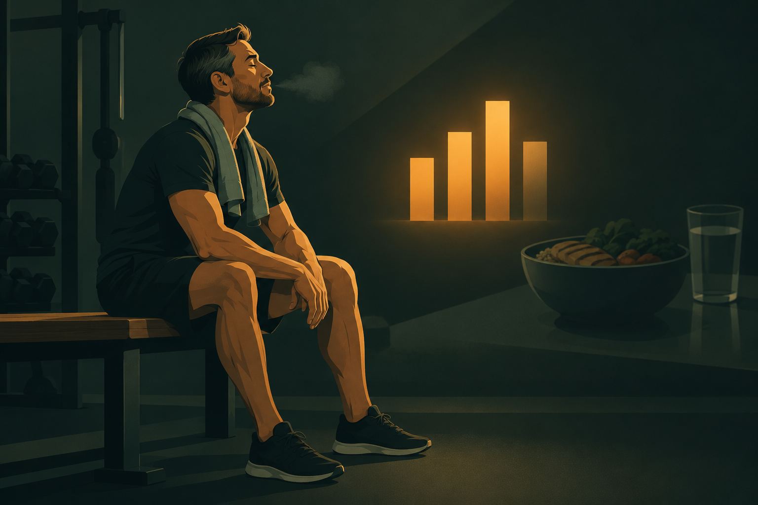 中老年人肌肉恢复与训练后营养的机制示意